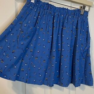 Boden blue skirt w/ tiny floral pattern & elastic waistband girls sz 15-16yr
